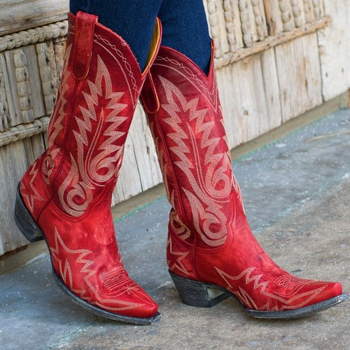sexy red cowgirl boots
