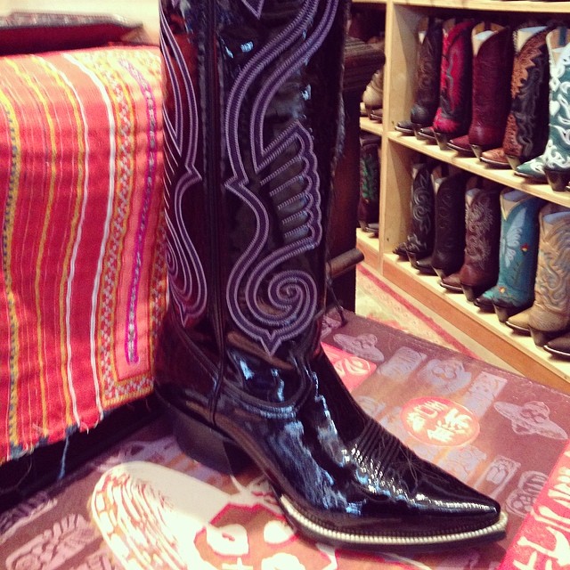 patent leather cowboy boots